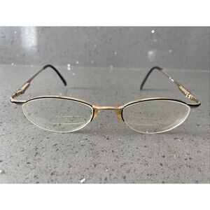 Bob Mackie 801 Gold/Black 48-20-130 Japan Half Rim Eyeglasses Frames ONLY
